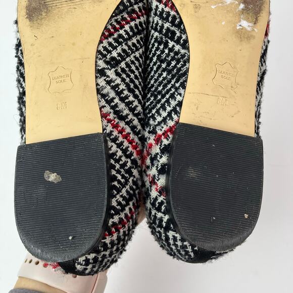 Talbots Sz 8M Tweed Houndstooth Ballet Flats Red Black Preppy Careerwear Retro - Picture 15 of 16
